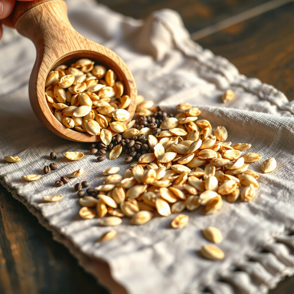Natürliche Haferflocken und Chiasamen